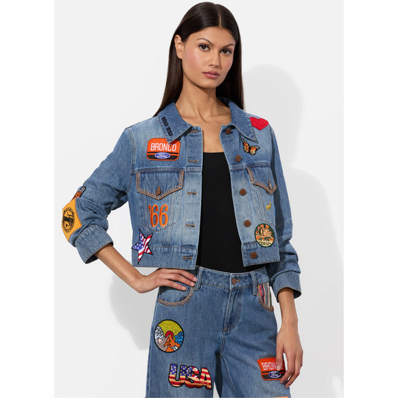 Alice + Olivia X BRONCO JEFF DENIM JACKET M - Picture 1 of 14